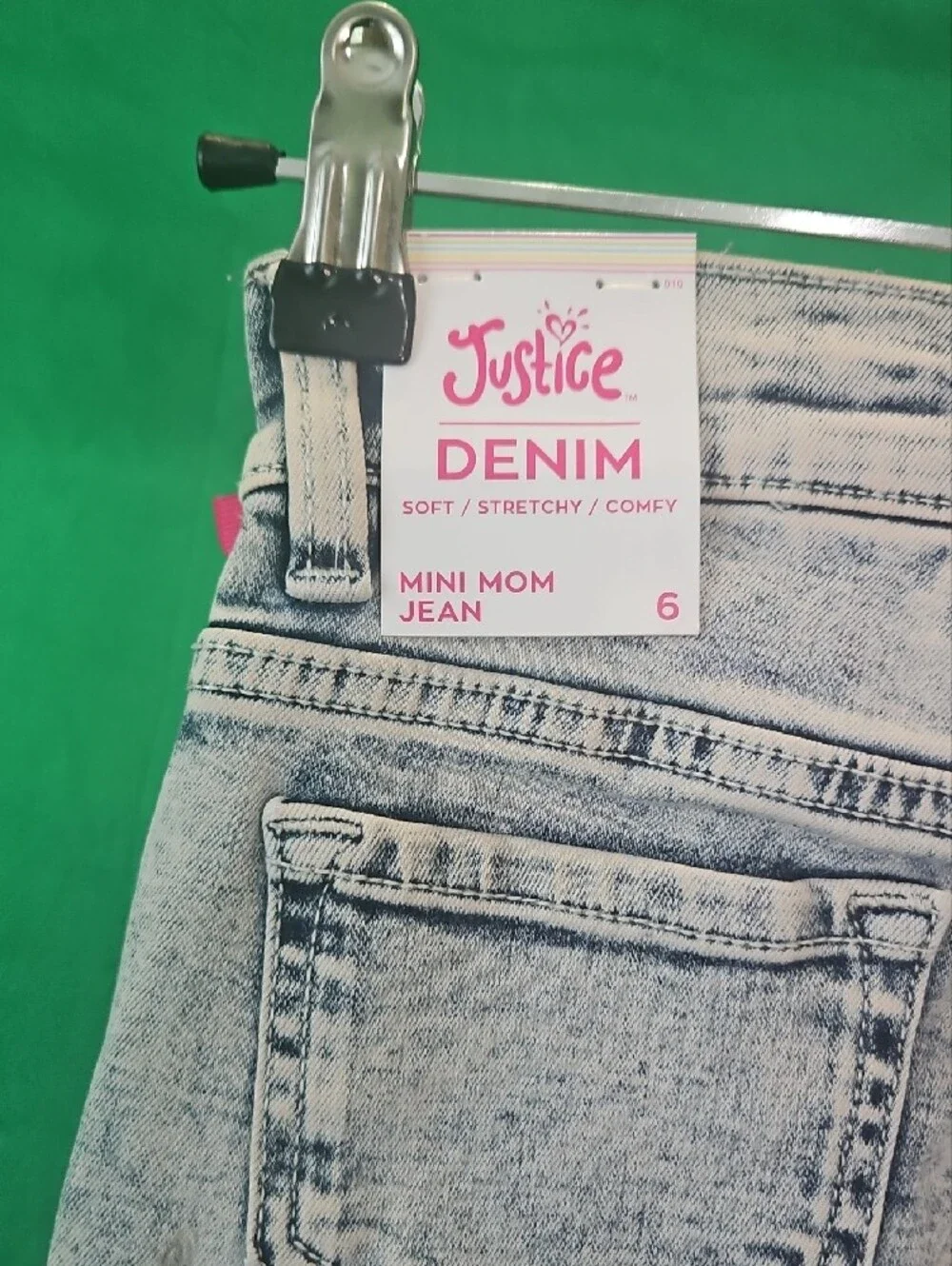 Justice Girls Distressed Light Wash and Dark Wash Denim Jeans